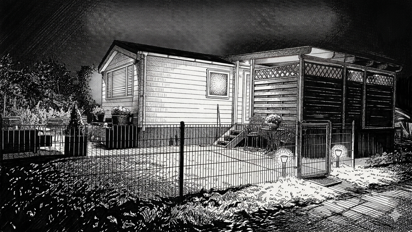 Grundriss und Lageplan unseres Mobilhomes