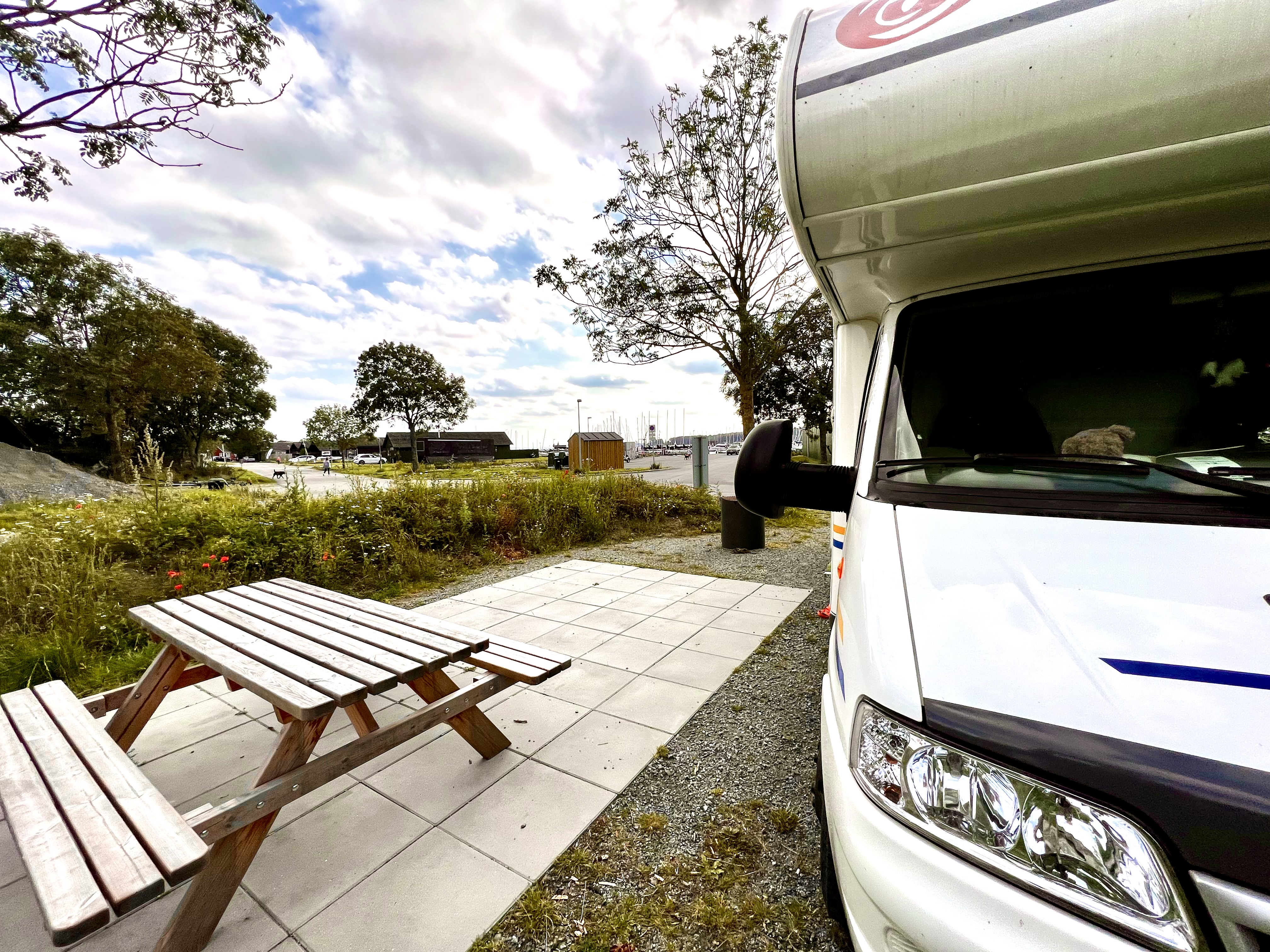 Stellplatz an der Marina in Middelfart in Dänemark